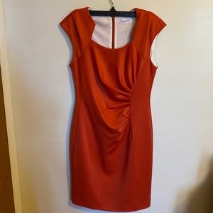 Calvin Klein Red Orange Scuba Dress